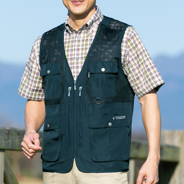 かかしさんのja 農協 通信販売 ダンロップ リファインド 多ポケット軽量メッシュベスト Fr 339